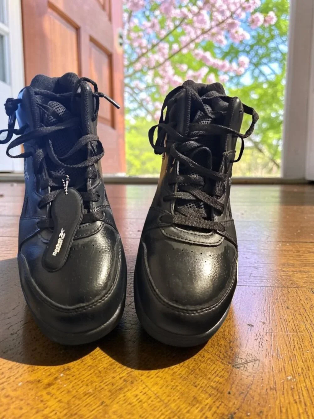 Reebok Steel Toe Work Shoes – Size 10W Men / 12W Women – Black Leather